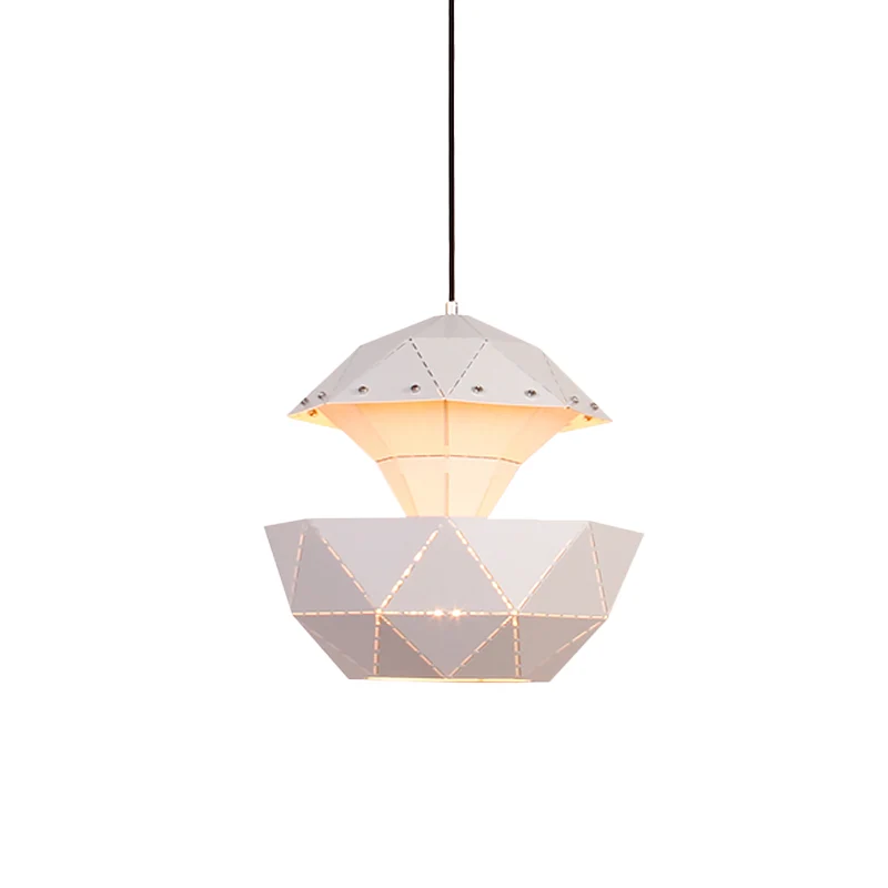IJzeren zeilboot Lasergesneden hanglamp Macaron 1 lichtroze/blauw/wit hangende plafondlamp voor woonkamer Clearhalo