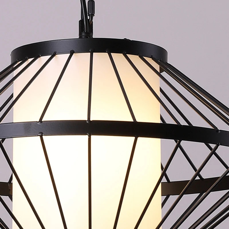 Ijzerzwarte hanglamp 16"/19,5"/23,5" brede lantaarnkooi 1 lamp traditionele plafondhanglamp Clearhalo