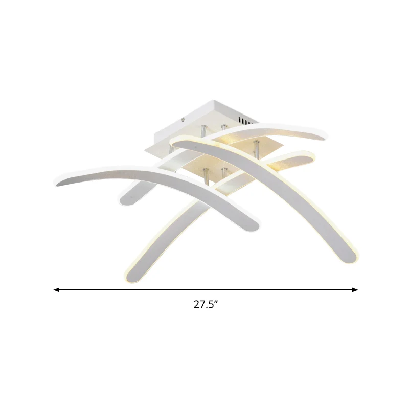 Inbouwplafondlamp met kruisslaapkamer, acryl LED-modernisme inbouwlamp warm/wit licht Clearhalo