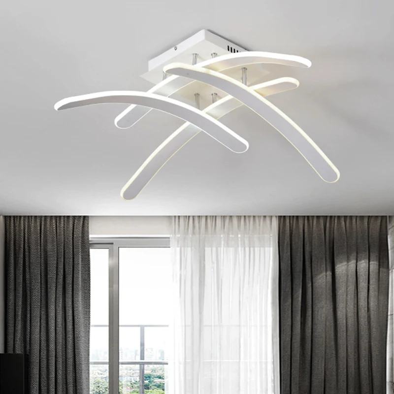 Inbouwplafondlamp met kruisslaapkamer, acryl LED-modernisme inbouwlamp warm/wit licht Clearhalo