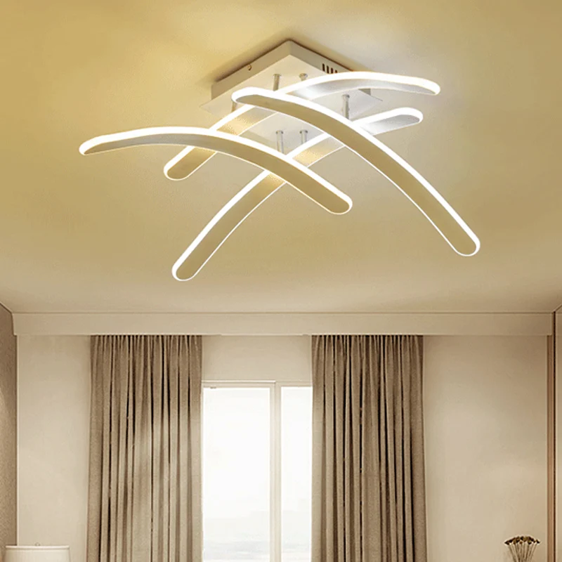 Inbouwplafondlamp met kruisslaapkamer, acryl LED-modernisme inbouwlamp warm/wit licht Clearhalo