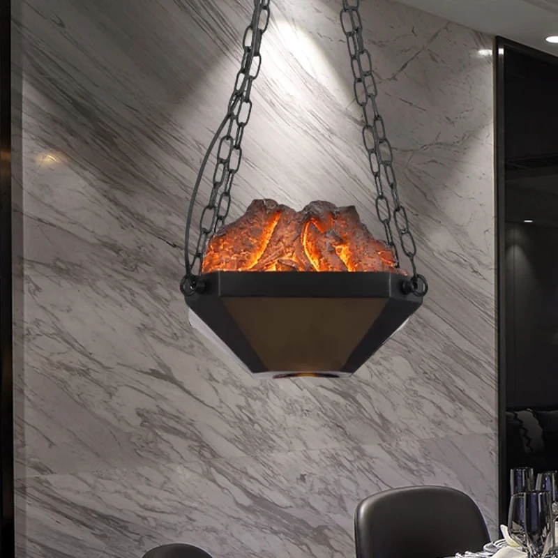 Industriële hanglamp met 90 cm metalen ketting Metaal en hars 1 lichts hanglamp Clearhalo