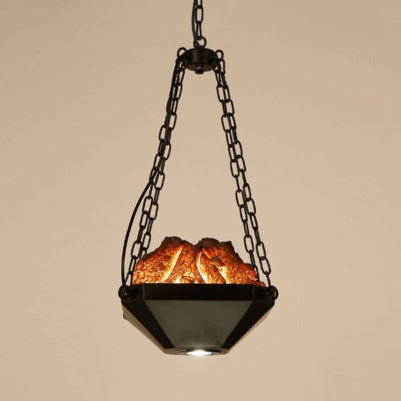 Industriële hanglamp met 90 cm metalen ketting Metaal en hars 1 lichts hanglamp Clearhalo