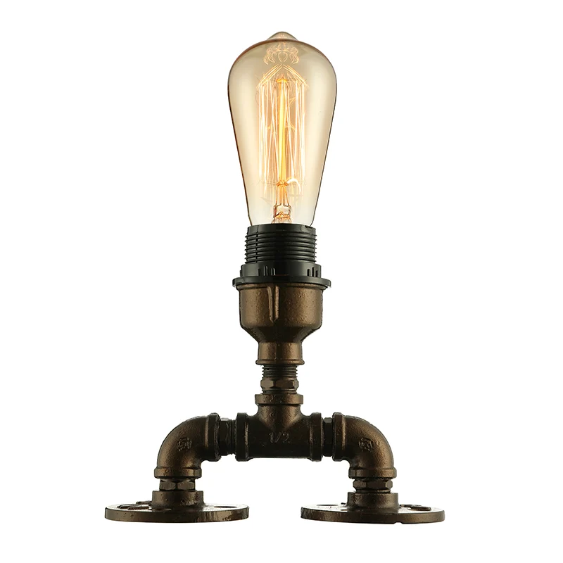 Industriële zichtbare tafelverlichting met pijpontwerp 1 kop metalen staande lamp zwart voor koffiebar Clearhalo