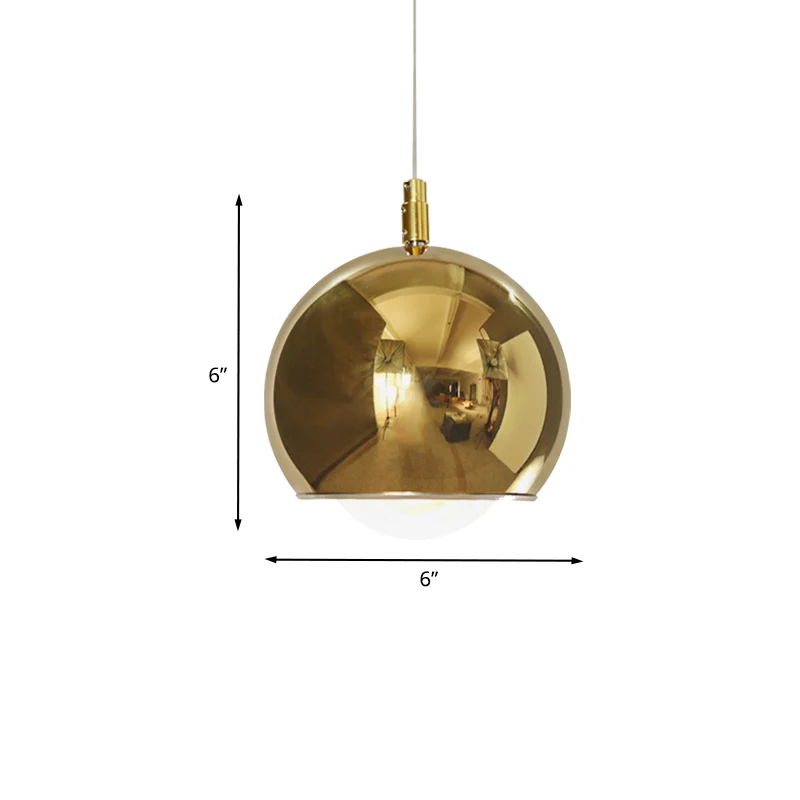Iron Globe hanglamp Post Modern 1-kops draaibare LED-hanglampenset goud boven tafel Clearhalo