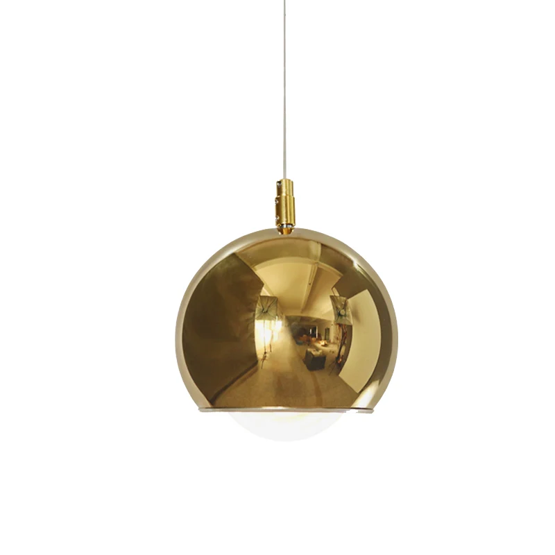Iron Globe hanglamp Post Modern 1-kops draaibare LED-hanglampenset goud boven tafel Clearhalo