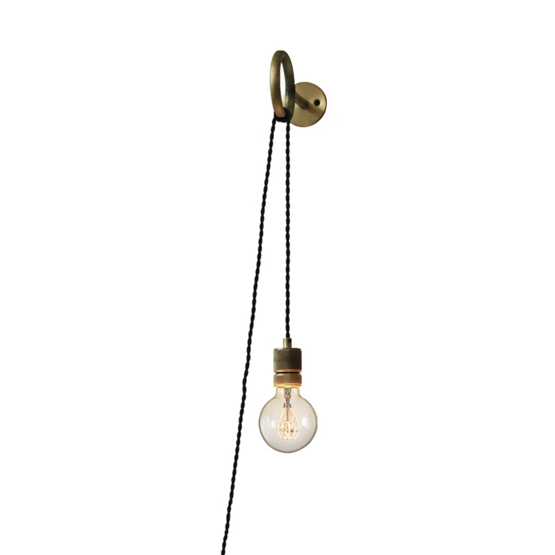 Iron Gold Sconce Wandverlichting Kale lamp 1-kops koloniale wandgemonteerde lichtarmatuur met ringontwerp Clearhalo
