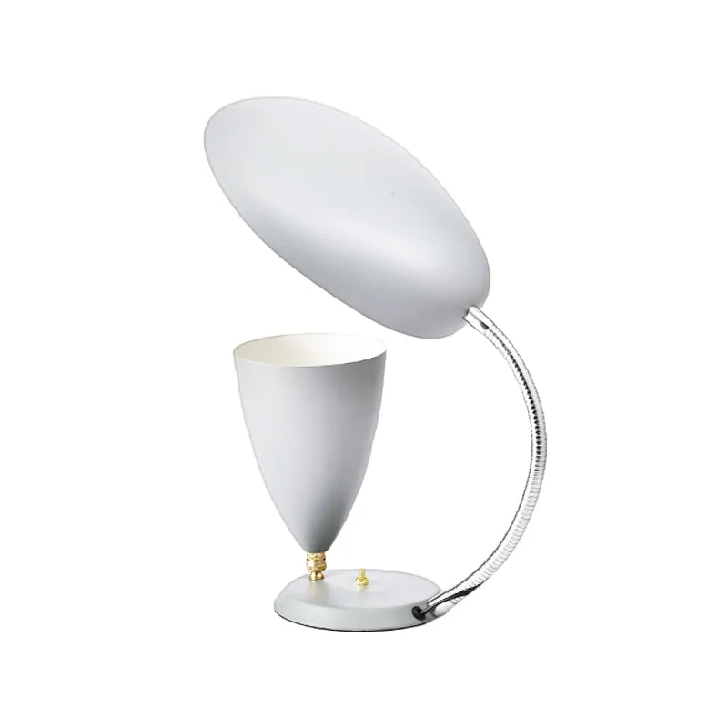 Iron Sharp tong- en kegeltafellamp Moderne LED-leeslamp wit/zwart/grijs met verstelbare arm Clearhalo