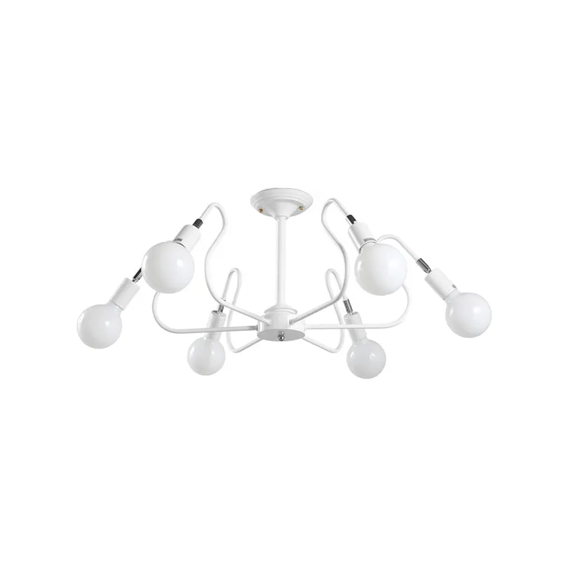 Iron Spider inbouwlamp modernisme 6 lampen wit/rood semi-inbouw plafondlamp voor woonkamer Clearhalo
