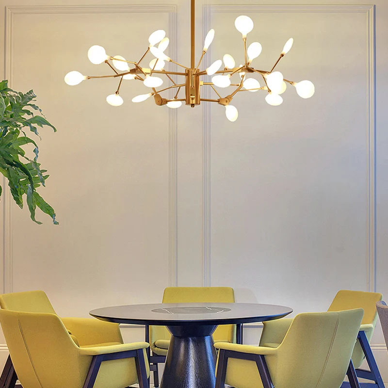 Iron Tree Twig Kroonluchter 27-koppige prachtige hanglamp gouden afwerking voor restauranthotel Clearhalo