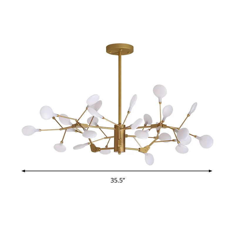 Iron Tree Twig Kroonluchter 27-koppige prachtige hanglamp gouden afwerking voor restauranthotel Clearhalo