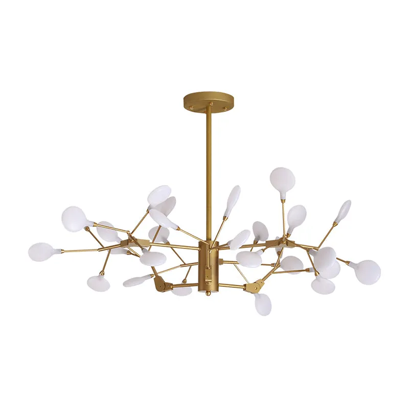 Iron Tree Twig Kroonluchter 27-koppige prachtige hanglamp gouden afwerking voor restauranthotel Clearhalo