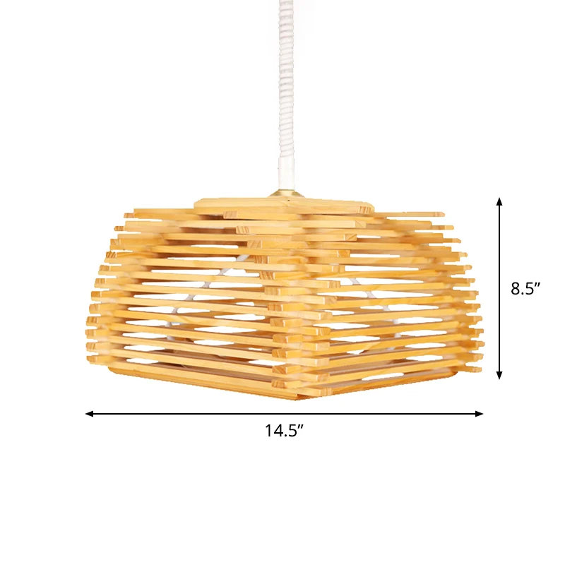 Japanse gestapelde hanglamp houten bar 1 lamp theesalon plafondophanglamp Clearhalo