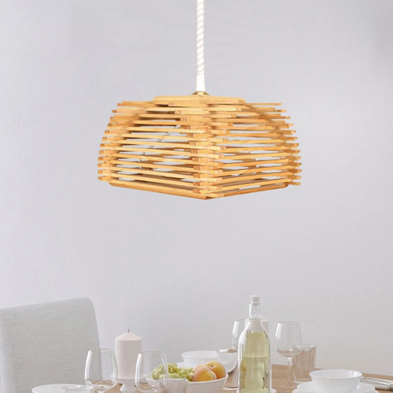Japanse gestapelde hanglamp houten bar 1 lamp theesalon plafondophanglamp Clearhalo