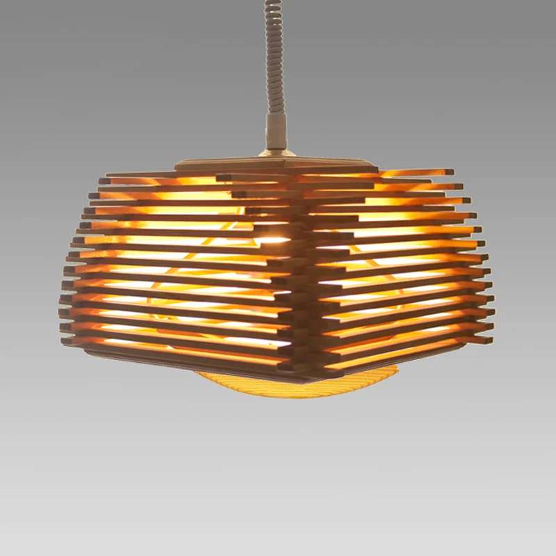 Japanse gestapelde hanglamp houten bar 1 lamp theesalon plafondophanglamp Clearhalo