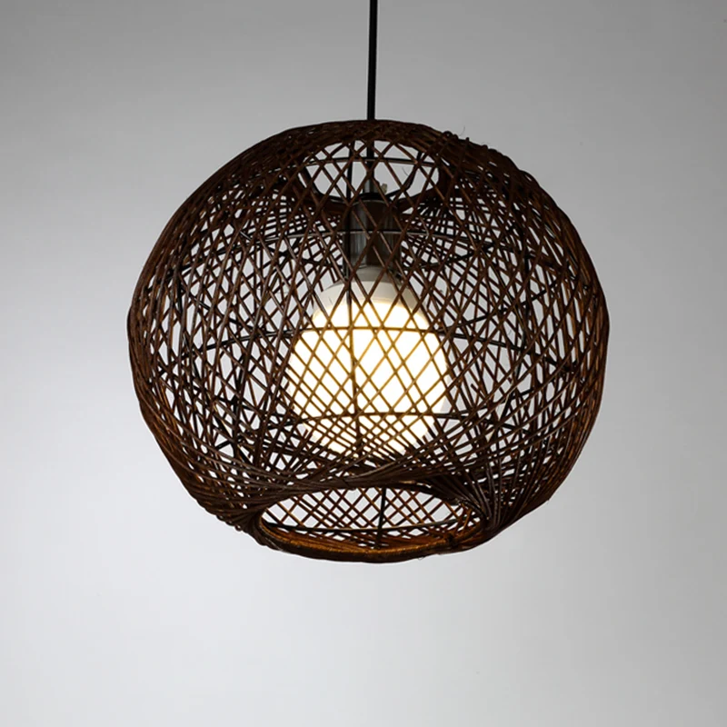 Japanse Global Hanglamp Bamboe 1 Kops Hanglamp Koffie Clearhalo
