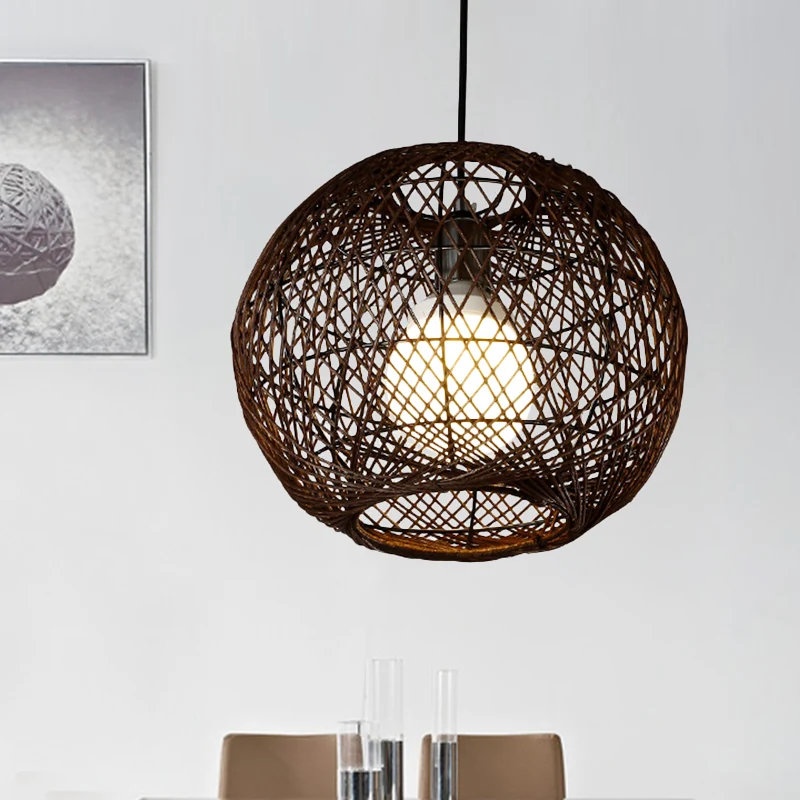 Japanse Global Hanglamp Bamboe 1 Kops Hanglamp Koffie Clearhalo