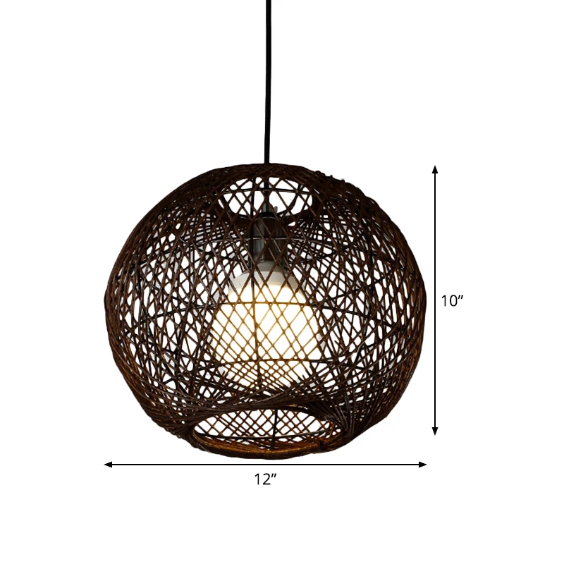 Japanse Global Hanglamp Bamboe 1 Kops Hanglamp Koffie Clearhalo