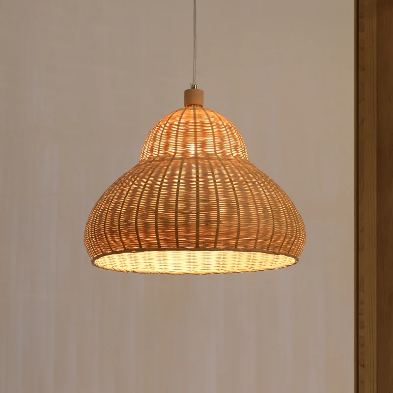 Japanse met de hand bewerkte hanglamp Bamboe 1-koppige plafondophanglamp beige Clearhalo