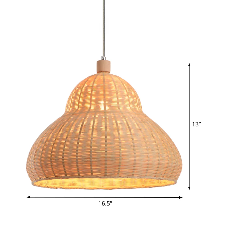 Japanse met de hand bewerkte hanglamp Bamboe 1-koppige plafondophanglamp beige Clearhalo