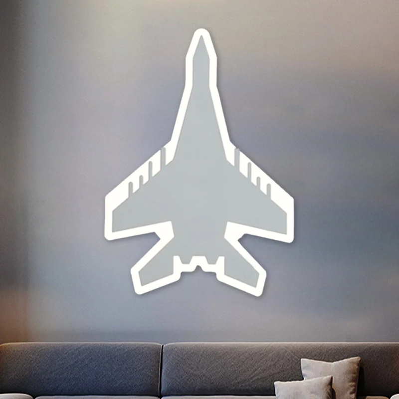 Jet Kinderkamer Inbouw Wandkandelaar Acryl Cartoon LED Wandmontage Verlichting wit/blauw Clearhalo