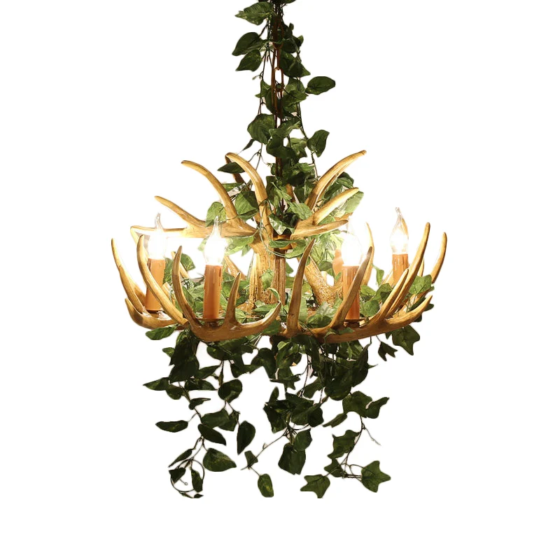 Kaars Woonkamer Hanglamp Rustiek Hars 4/6/12 Lampen Roze/Groen Kroonluchter Hanglamp Clearhalo