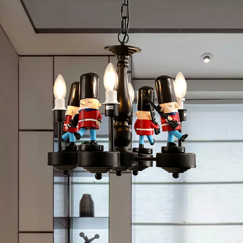 Kaarsenfoyer kleuterschool hanglamp met Solider metalen cartoon kroonluchterlicht Clearhalo