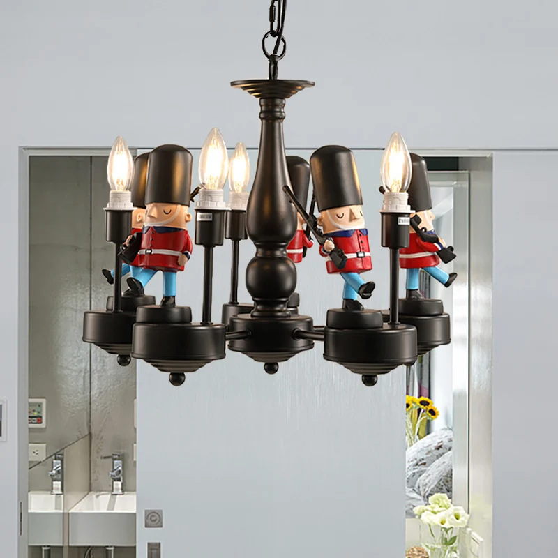 Kaarsenfoyer kleuterschool hanglamp met Solider metalen cartoon kroonluchterlicht Clearhalo