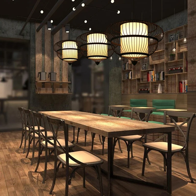Kalebas schaduwrijke bamboe hanglamp Eenvoud Enkele zwarte hanglamp Clearhalo