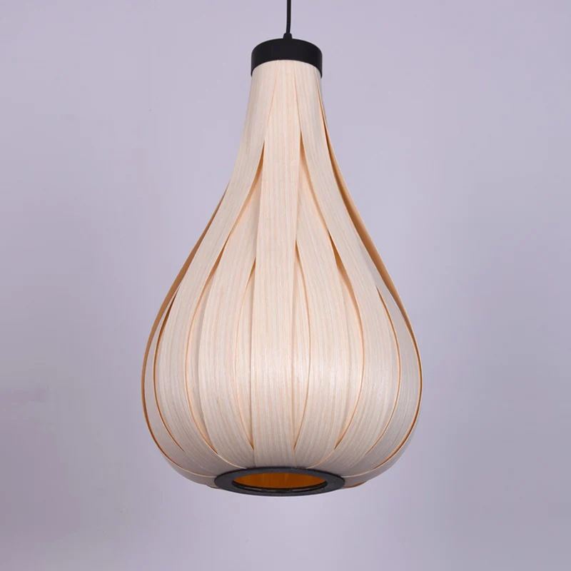 Kalebashouten plafondlamp Aziatisch 1 lamp beige hanglamp voor restaurant Clearhalo