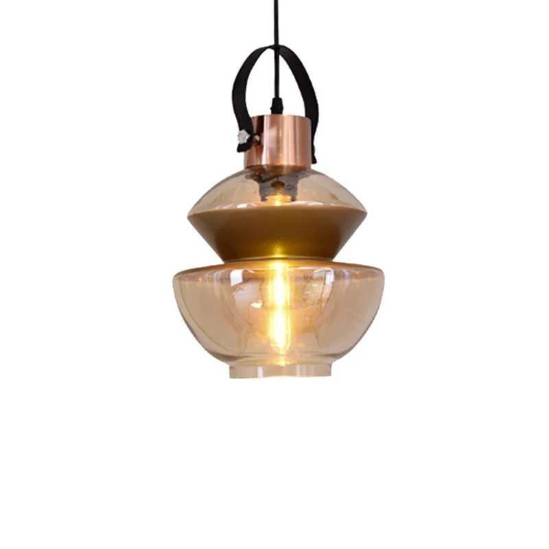 Kalebas/kegel glazen hanglamp modernistisch 1 lichtbruin hangend plafondarmatuur voor eetkamer Clearhalo