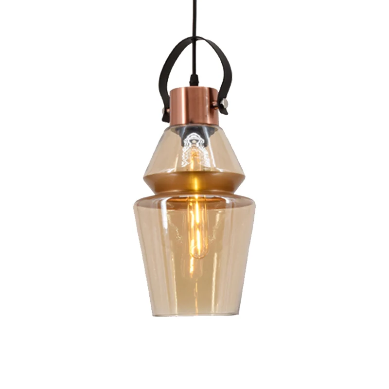 Kalebas/kegel glazen hanglamp modernistisch 1 lichtbruin hangend plafondarmatuur voor eetkamer Clearhalo
