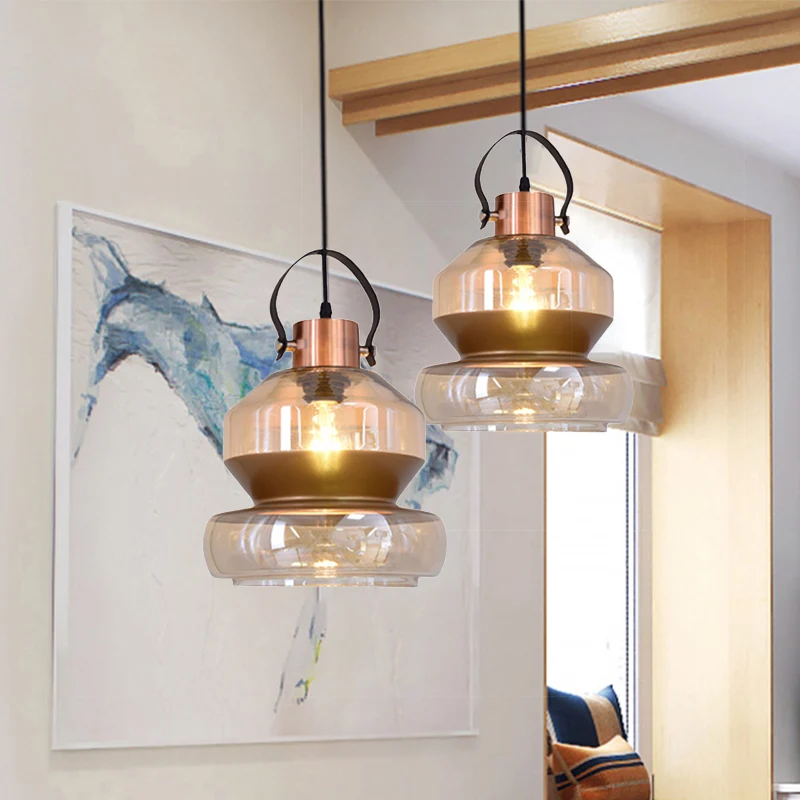 Kalebas/kegel glazen hanglamp modernistisch 1 lichtbruin hangend plafondarmatuur voor eetkamer Clearhalo