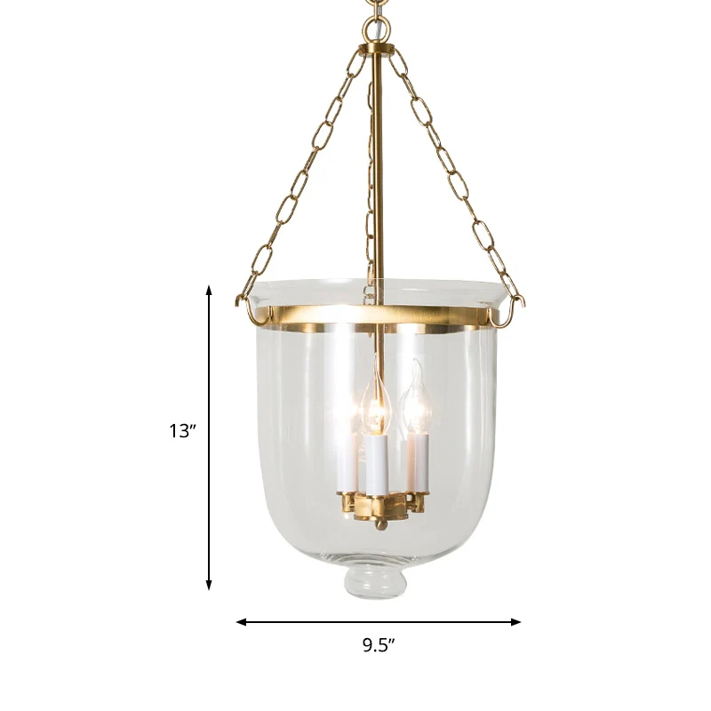 Kandelaar Helder Glazen Hangende Kroonluchter Koloniaal 3 Lampen Slaapkamer Hanglamp Clearhalo