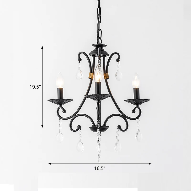 Kandelaar Woonkamer Kroonluchter Licht Traditioneel Metaal 3/6/8 Lichten Zwart Hangend Plafondlicht Clearhalo