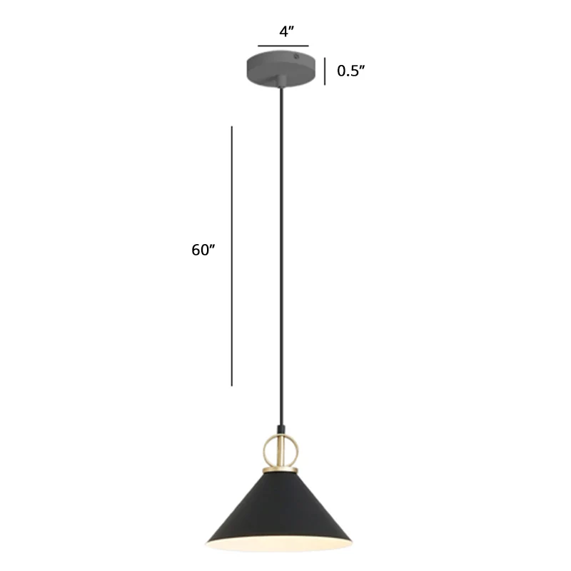 Kegelvormige hanglamp Scandinavische metalen hanglamp met één lamp voor eetkamer Clearhalo