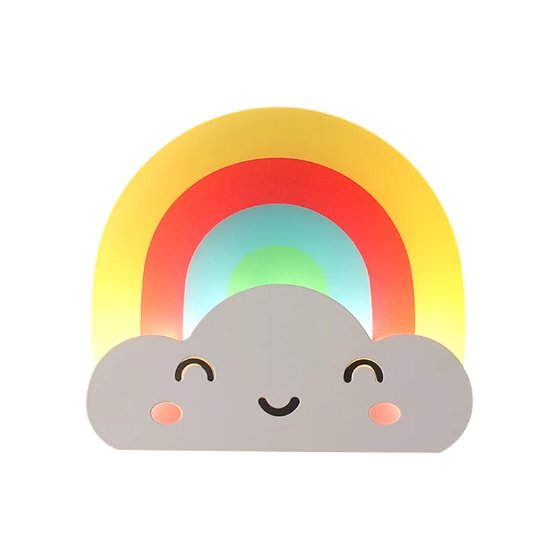 Kids Rainbow Cloud Sconce Light Acryl Multi-Color Wandlamp voor Baby Slaapkamer Hal Clearhalo