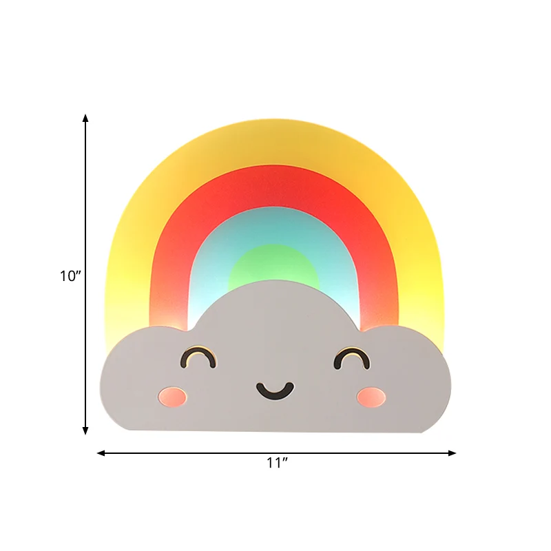 Kids Rainbow Cloud Sconce Light Acryl Multi-Color Wandlamp voor Baby Slaapkamer Hal Clearhalo