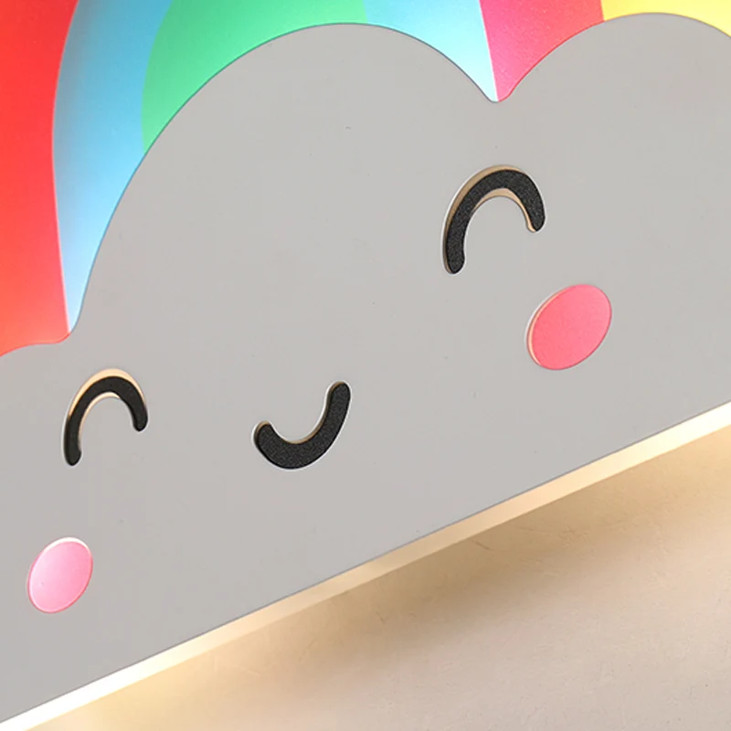 Kids Rainbow Cloud Sconce Light Acryl Multi-Color Wandlamp voor Baby Slaapkamer Hal Clearhalo