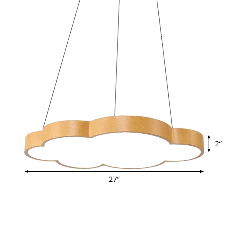 Kids Slim Cloud Hanglamp Acryl Hanglamp Beige voor Game Room Clearhalo