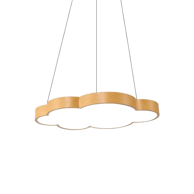 Kids Slim Cloud Hanglamp Acryl Hanglamp Beige voor Game Room Clearhalo