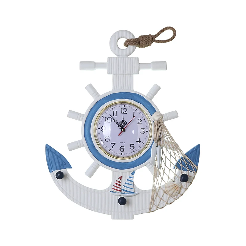 Kinderanker schanslamp houten LED-slaapkamer wandgemonteerde verlichting blauw, warm/wit licht Clearhalo