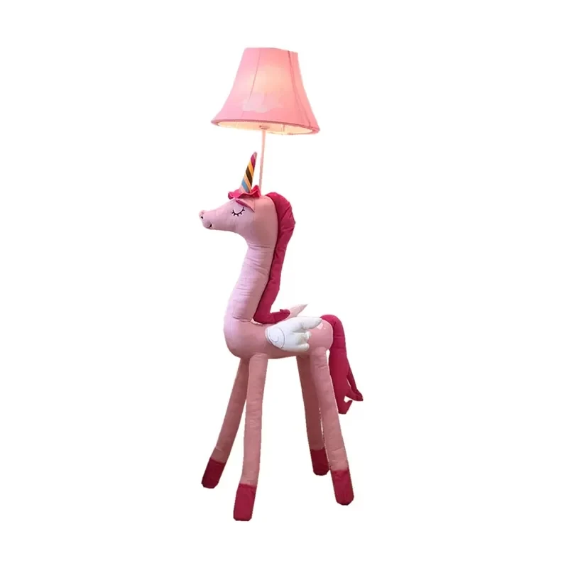 Kinderkamer Eenhoorn vloerlamp met belscherm Stof 1 licht Cartoon vloerlamp Clearhalo