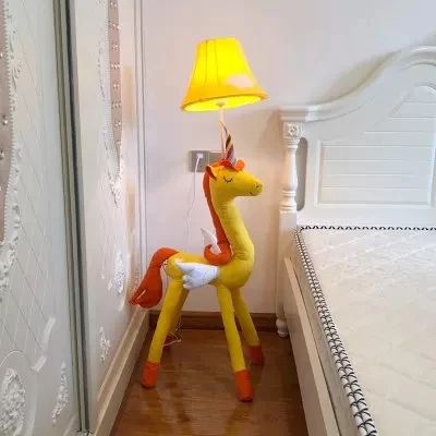 Kinderkamer Eenhoorn vloerlamp met belscherm Stof 1 licht Cartoon vloerlamp Clearhalo