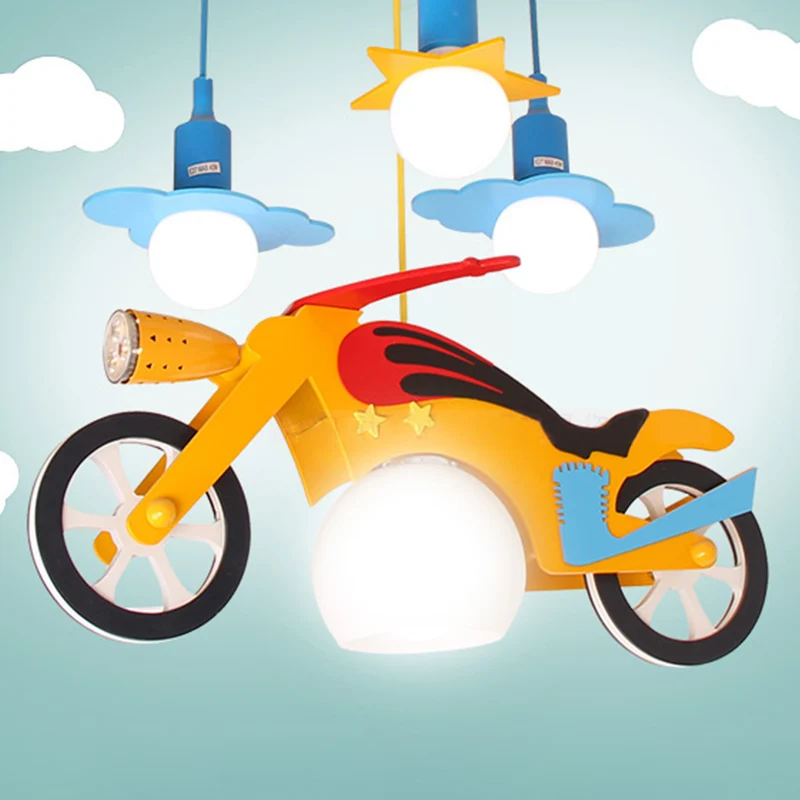 Kinderkamer Motor Hanglamp Cartoon Schattig Hanglamp geel voor Game Room Clearhalo