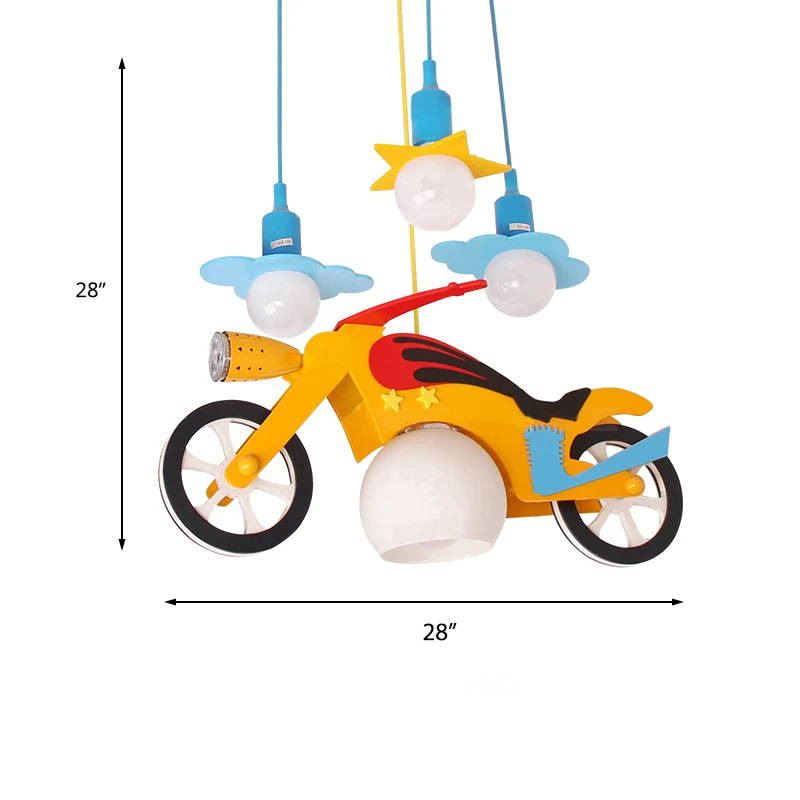 Kinderkamer Motor Hanglamp Cartoon Schattig Hanglamp geel voor Game Room Clearhalo