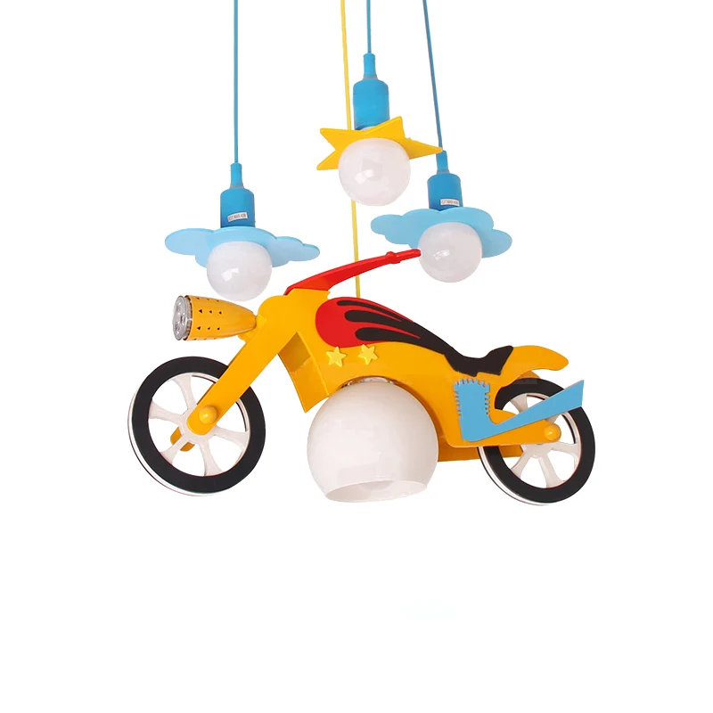 Kinderkamer Motor Hanglamp Cartoon Schattig Hanglamp geel voor Game Room Clearhalo