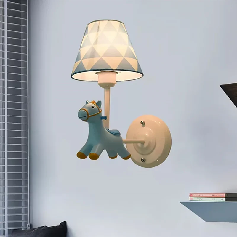Kinderkamer Paard Wandkandelaar Hars Eén lamp Modern Stijlvol Blakerlicht Clearhalo