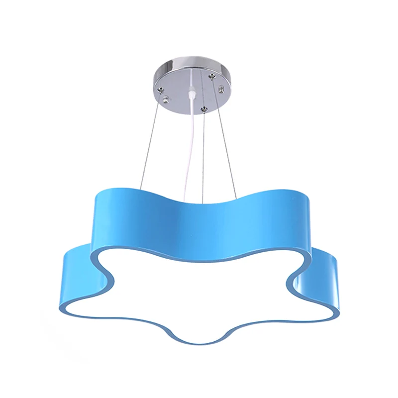 Kinderopvangcentrum LED-hanglamp voor kinderen, rood/groen/geel, druppelvormige hanger met stervormige acrylkap, 11"/15" W...