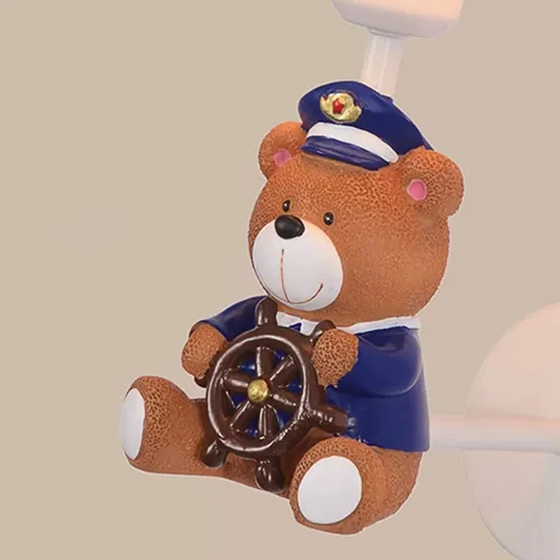Kinderspeelgoedbeer-wandlamp met taps toelopende kap Eén lichte harswandkandelaar beige voor kinderslaapkamer Clearhalo
